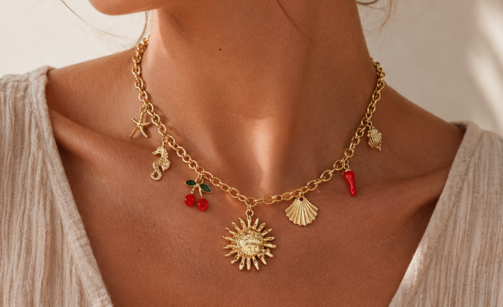 collier breloque soleil